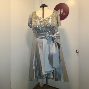 Silver Knee Length Dress